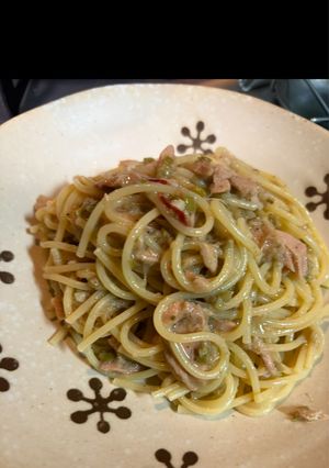 料理人がツナと缶青のりで作るワンパン唐辛子パスタ-レシピのメイン写真