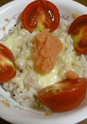 十六穀ごはんのチーズめんたいのせ-レシピのメイン写真