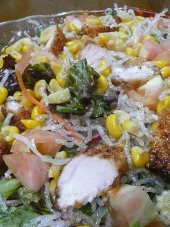 揚げ春雨と鶏唐揚げのサラダ-レシピのメイン写真