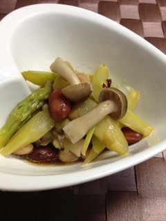 アスパラとキノコと豆のマリネ-レシピのメイン写真