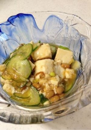 豆腐なっとうさっぱりヘルシー簡単サラダ♪-レシピのメイン写真