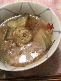 炒め茄子の味噌汁(母の味)-レシピのメイン写真