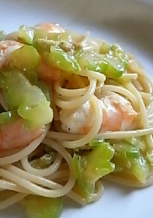 ゴーヤと海老のバター醤油スパゲティー-レシピのメイン写真