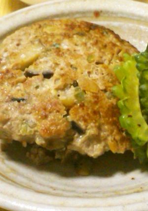 ゴーヤとなすの塩麹ハンバーグ-レシピのメイン写真