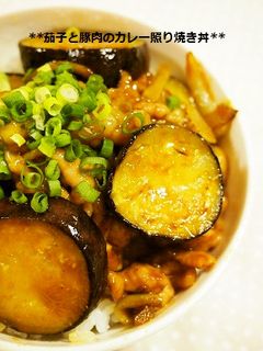 10分で♫豚肉と茄子のカレー照り焼き丼-レシピのメイン写真