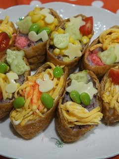 雑穀米deサラダおいなりさん♪-レシピのメイン写真