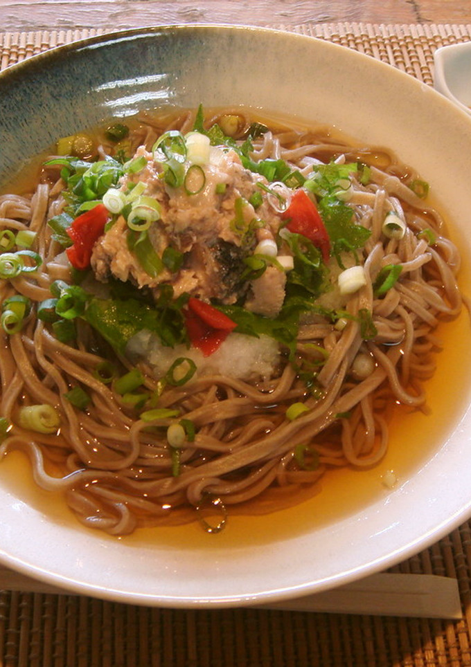 簡単✿サバ缶と梅おろしの冷し蕎麦✿-レシピのメイン写真