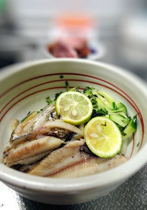ハタハタほぐし身とミョウガ・大葉和え-レシピのメイン写真