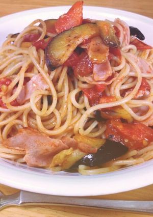 ナスとトマトのペペロンチーノ-レシピのメイン写真