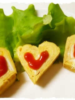 ハート♡の卵焼き-レシピのメイン写真