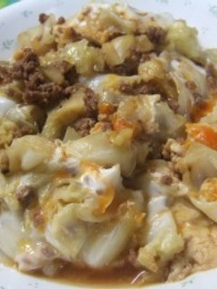 節約・簡単【キャベツとひき肉の卵とじ】-レシピのメイン写真