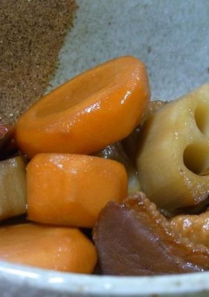 合鴨スモークと蓮根の煮物-レシピのメイン写真