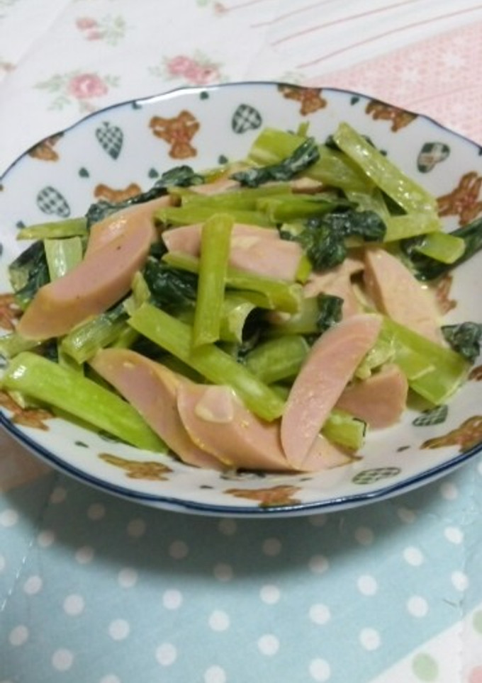 小松菜と魚ニソのマヨカレー炒め-レシピのメイン写真