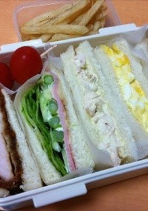 ボリュームたっぷりサンドイッチ弁当-レシピのメイン写真