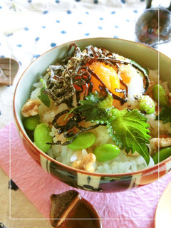 塩昆布と温泉卵の大根おろしどんぶり-レシピのメイン写真