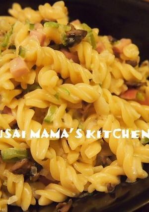 簡単！ハムと野菜のクリームパスタ-レシピのメイン写真