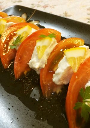 クリームチーズ豆腐deカプリ風サラダ♡-レシピのメイン写真
