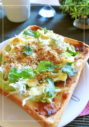 ゴーヤ・シラスともろみ味噌のトースト-レシピのメイン写真