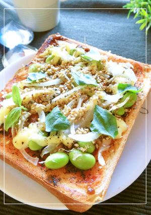 しらす・玉葱の和のバジルケチャトースト-レシピのメイン写真