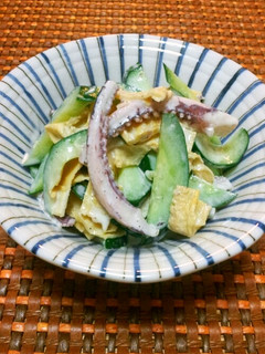 ゲソと錦糸卵と胡瓜のレモンマヨ和え-レシピのメイン写真