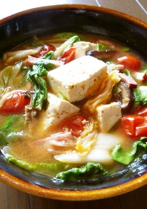 残り野菜でキムチチゲ(o^∀^o)-レシピのメイン写真
