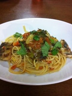 秋刀魚とフレッシュトマトのスパゲティ-レシピのメイン写真