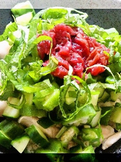 血液さらさら~ささみとおくらの梅肉添え~-レシピのメイン写真