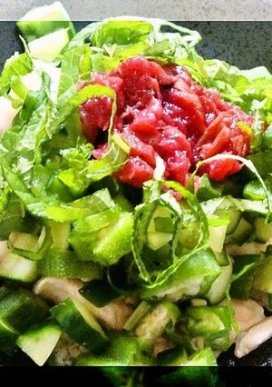 血液さらさら～ささみとおくらの梅肉添え～-レシピのメイン写真