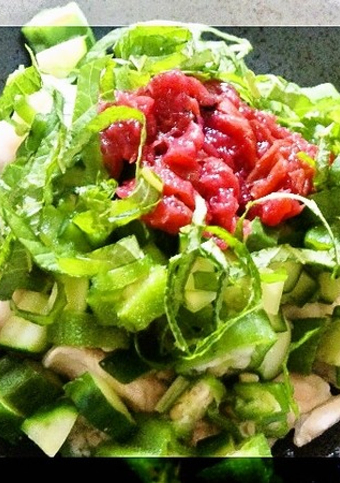 血液さらさら～ささみとおくらの梅肉添え～-レシピのメイン写真
