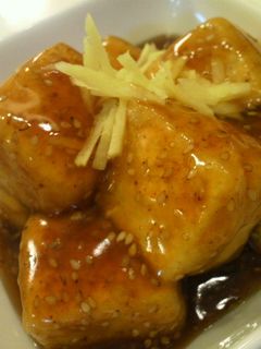 とろ~り美味しい♡揚げ豆腐の胡麻あんかけ-レシピのメイン写真