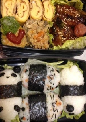 パンダ 俵ネコ 弁当(*^^*)キャラ弁-レシピのメイン写真