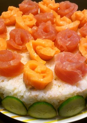 子供の日にも♪彩りキレイなお寿司ケーキ☆-レシピのメイン写真