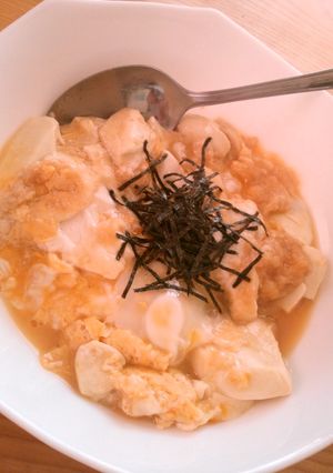 豆腐とパン粉で☆カツ煮風卵とじ*-レシピのメイン写真