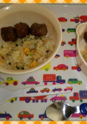 子供ランチ＊焼き飯ミートボール添え-レシピのメイン写真
