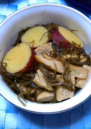 繊維たっぷり！昆布とサツマイモの煮物-レシピのメイン写真
