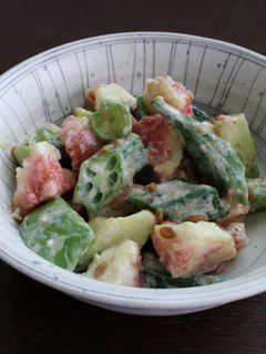 醤油麹deオクラいちじくアボカドサラダ-レシピのメイン写真