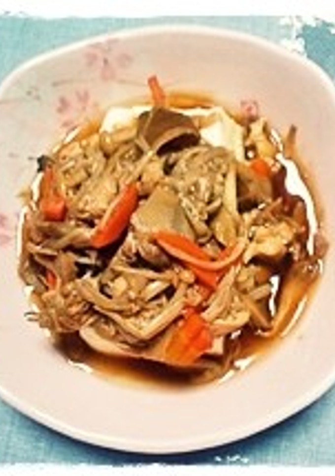 ゆず香る♪きのこあんかけの揚げ出し豆腐-レシピのメイン写真