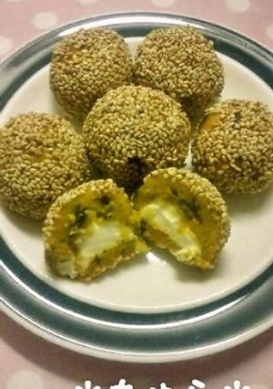 懐かし給食＊かぼちゃのゴマ団子＊-レシピのメイン写真