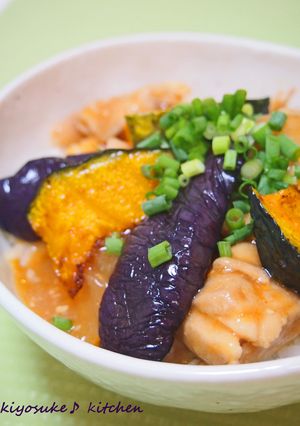 ピリ辛あんの鶏野菜どんぶり♪-レシピのメイン写真