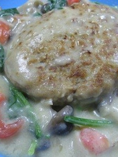 九陽おからバーグ、豆乳クリーム煮込み-レシピのメイン写真