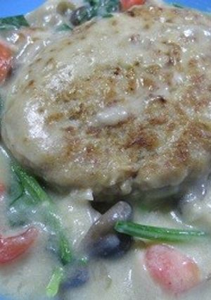九陽おからバーグ、豆乳クリーム煮込み-レシピのメイン写真