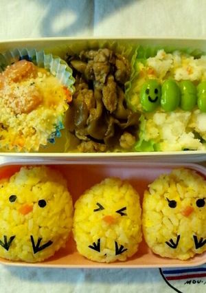 キャラ弁☆ご飯でひよこの親子。-レシピのメイン写真