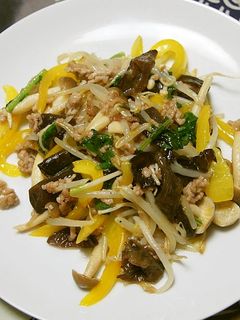 もやしときくらげ、豚ひき肉の炒め物-レシピのメイン写真