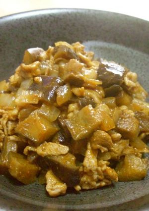 なすと豚こまのカレー味炒め-レシピのメイン写真
