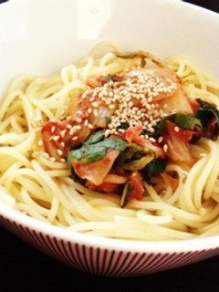 ほんのり甘辛♪キムチパスタ♪-レシピのメイン写真