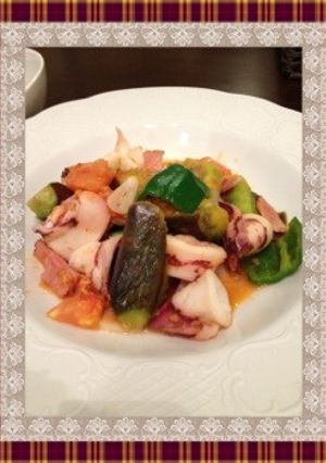 パスタにも♡イカと夏野菜のイタリアン炒め-レシピのメイン写真