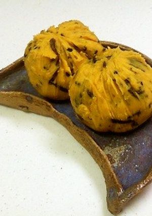 塩こんぶ入りかぼちゃの茶巾-レシピのメイン写真