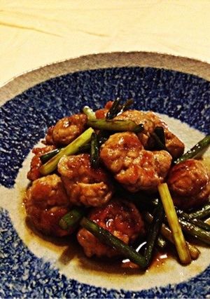 ＊豚こま団子とにんにくの芽の照り炒め＊-レシピのメイン写真