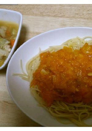 黄色いトマトの☆トマトソーススパゲティ☆-レシピのメイン写真