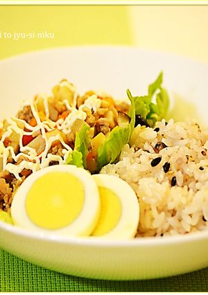 愛する家族へ♡ｼｬｯｷﾘ野菜と挽肉の丼-レシピのメイン写真